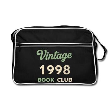 Vintage 1998 Book Club Retro Geburtsjahr Geschenk - Retro Tasche - Schwarz/Weiß - Vorne