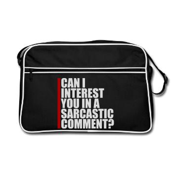 Can I Interest You In A Sarcastic Comment Lustig - Retro Bag - black/white - Front