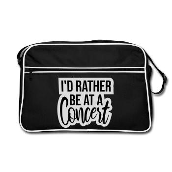 I'd Rather Be At A Concert Lustig Musik Konzert - Retro Bag - black/white - Front
