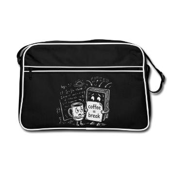 Knowledge Chaos: Coffee Break Office Gift - Retro Bag - black/white - Front