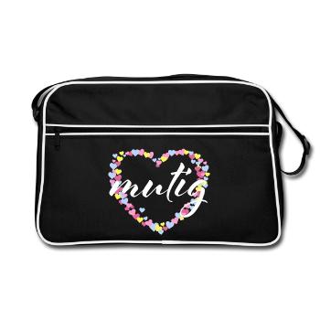 Courageous Courage Encourage - Cœur Pastel - Sac Retro - noir/blanc - Devant