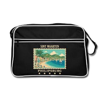 Marque de voyage vintage Sint Maarten Philipsburg - Sac Retro - noir/blanc - Devant