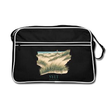 Dunes de Sylt | Affiche vintage de la mer du Nord - Sac Retro - noir/blanc - Devant