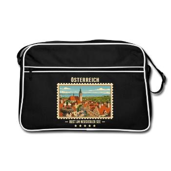 Österreich Rust am Neusiedler See Vintage Reisemar - Retro Tasche - Schwarz/Weiß - Vorne