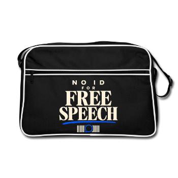 Kein Ausweis für freie Meinungsäußerung Digital Privacy Protest - Retro Tasche - Schwarz/Weiß - Vorne