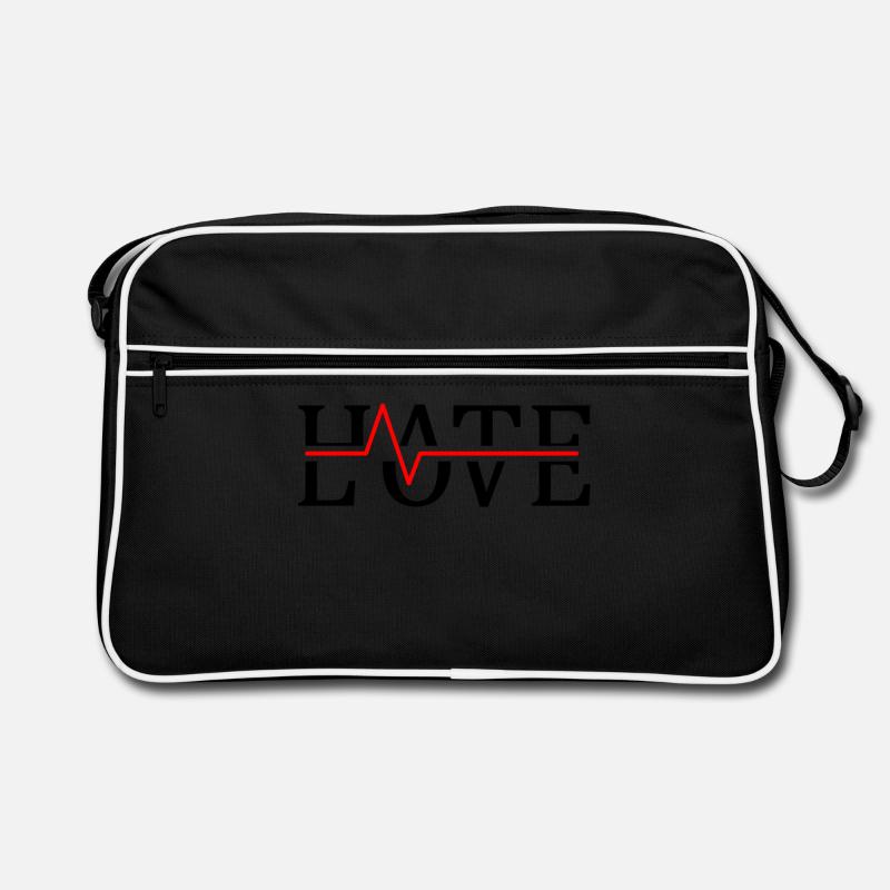 Hate Love Hate Love idée cadeau de battement de coeur Sac Retro