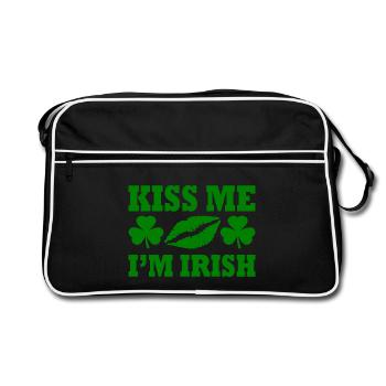 kiss me im irish - Sac Retro - noir/blanc - Devant