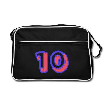 10. 10 ANS. 10e ANNIVERSAIRE. ANNIVERSAIRE 10 ANS. - Sac Retro - noir/blanc - Devant