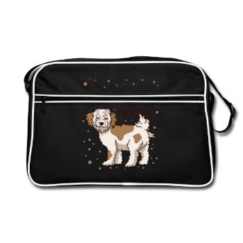 Cavapoo Mom Cute Dog Owner Pet Lover Graphic - Retro Bag - black/white - Front