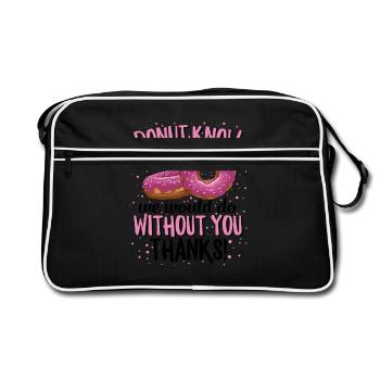 Donut sait ce que nous ferions sans toi merci - Sac Retro - noir/blanc - Devant