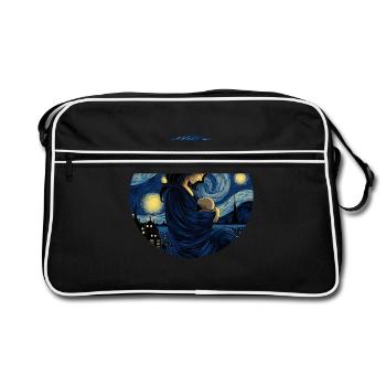 Breastfeeding Starry Night Shirt Motherhood - Retro Bag - black/white - Front
