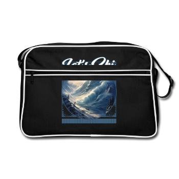 Let’s Ski Wave Riding Skiers Alpine Ocean Fluid - Retro Bag - black/white - Front