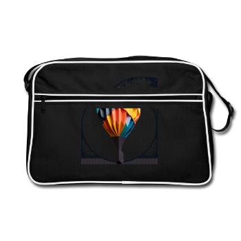 Origami Style Folded Paper Pickleball Paddle - Retro Bag - black/white - Front