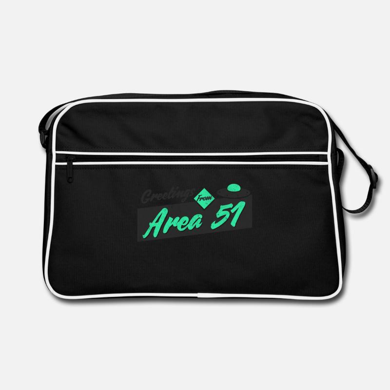 Salutations de la zone 51 - Sac Retro - noir/blanc