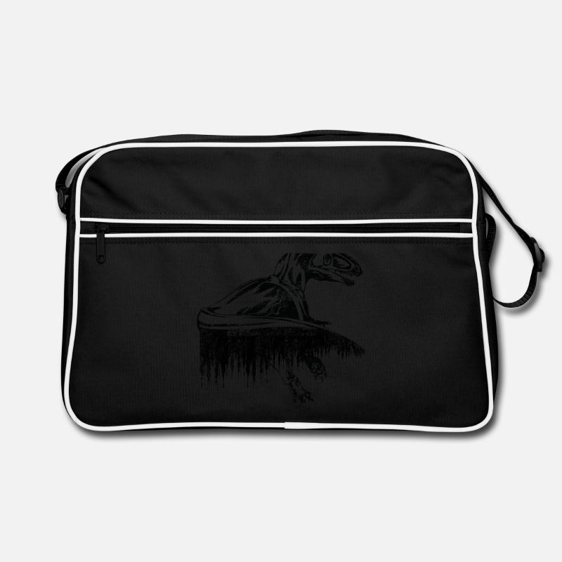 Dinosaurier - Retro Tasche - Schwarz/Weiß