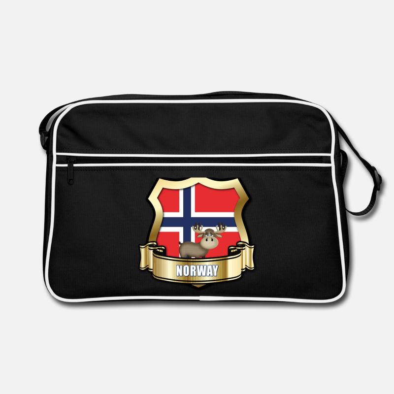 Norwegen - Retro Tasche - Schwarz/Weiß