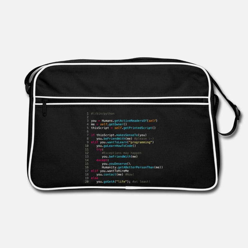 Sei mit Programmierern befreundet (in Python) Retro Tasche