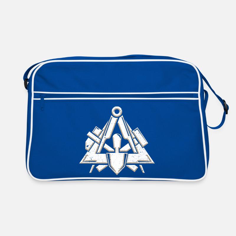 Symbole de la guilde des maçons dans un look grunge 3d cool Sac Retro