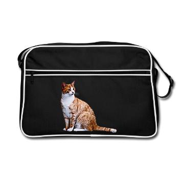Chat Chat Chat Cat Cats Amour de chat - Sac Retro - noir/blanc - Devant