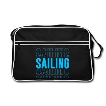 Typographie de voile - Texte empilé - Sac Retro - noir/blanc - Devant