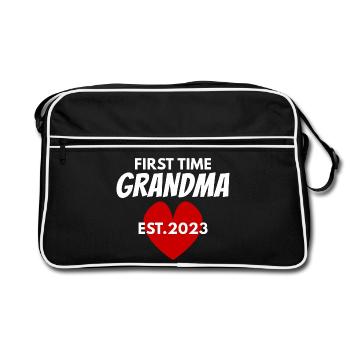 Grand-mère pour la première fois - Grand-mère 2023 - Sac Retro - noir/blanc - Devant