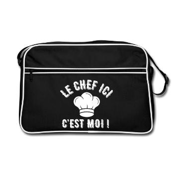 cuisinier, fan de cuisine, chef de cuisine - Sac Retro - noir/blanc - Devant