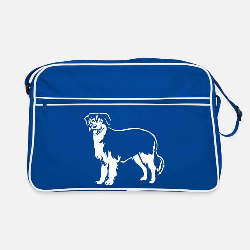 Australian Shepherd "Black Edition" Retro Tasche