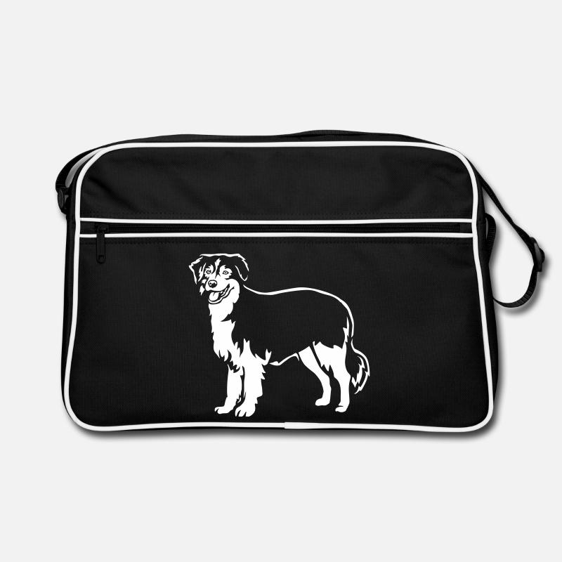 Australian Shepherd "Black Edition" Retro Tasche