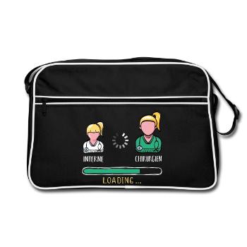 Chargement Interne Médecin Humour Futur Chirurgien - Sac Retro - noir/blanc - Devant