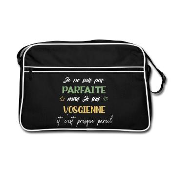 je ne suis pas parfait mais je suis vosgienne - Sac Retro - noir/blanc - Devant