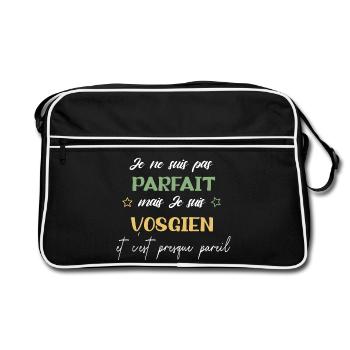 je ne suis pas parfait mais je suis vosgien Vosges - Sac Retro - noir/blanc - Devant