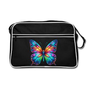 Schmetterling - Retro Tasche - Schwarz/Weiß - Vorne