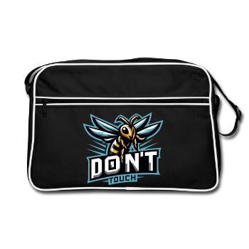 Logo de jeu Abeille agressive Ne touchez pas - Sac Retro - noir/blanc - Devant