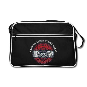 Emblème du Guerrier au Cœur Viking - Sac Retro - noir/blanc - Devant