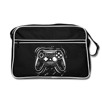 Gaming Controller Drawing - Retro Bag - black/white - Front