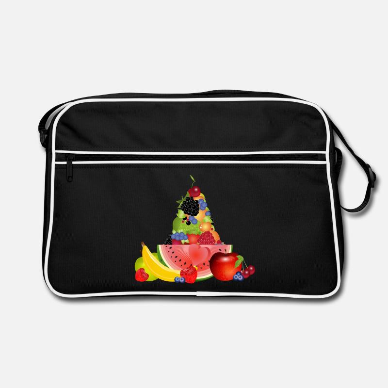 pyramide de fruits colorée avec pastèque Sac Retro
