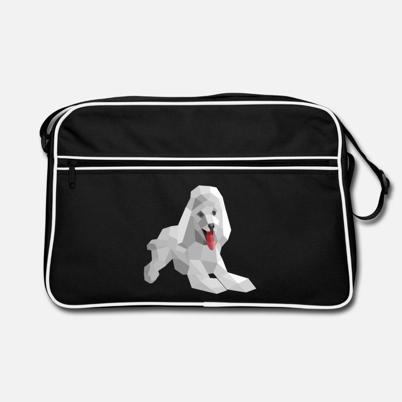 Eleganter Low-Poly-Pudel Retro Tasche