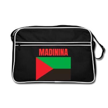 T-shirt Madinina drapeau Martinique - Sac Retro - noir/blanc - Devant
