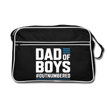 Dad of Boys – Dad Shirt for Boysfathers - Retro Bag - black/white - Front