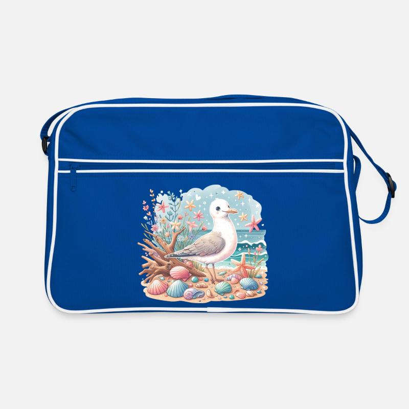 Seagull Beach Coquillages Côte Maritime Sac Retro
