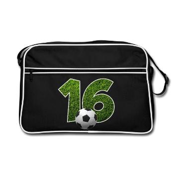 NO. 16 NUMBER 16 FOOTBALL 16TH BIRTHDAY - Retro Bag - black/white - Front