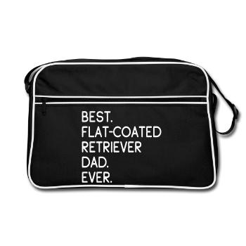 Flat-Coated Retriever - Retro Tasche - Schwarz/Weiß - Vorne