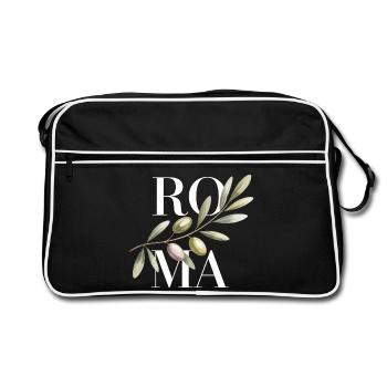 ROMA – Olive Branch - Retro Bag - black/white - Front