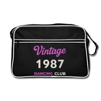 Vintage 1987 – Dancing Club Année de naissance rétro - Sac Retro - noir/blanc - Devant