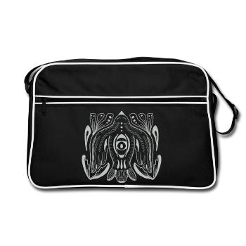Œil de style mandala avec tentacules - Sac Retro - noir/blanc - Devant