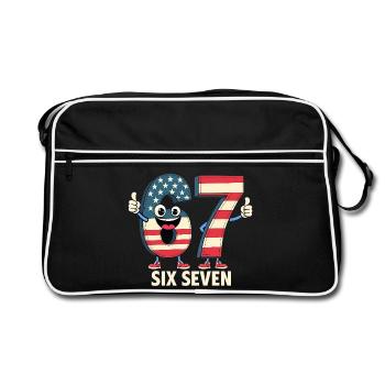 US Flag 67 Memes Six Seven - Sac Retro - noir/blanc - Devant