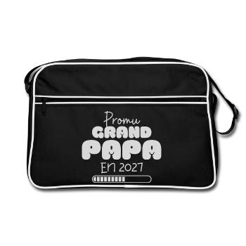 Promu Grand-papa en 2027 cadeau futur Papy - Sac Retro - noir/blanc - Devant