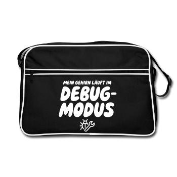 Brain in Debug Mode – Humor Graphics - Retro Bag - black/white - Front