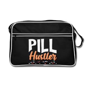 Pill Hustler Pharmacien Technicien en pharmacie - Sac Retro - noir/blanc - Devant