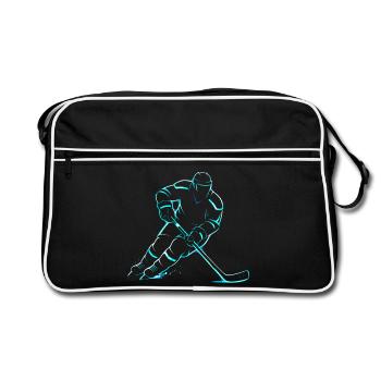 Eishockey Junge Spieler Geschenk - Retro Bag - black/white - Front